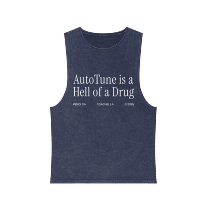 AutoTune is a Hell of a Drug Coachella 2025 | Unisex Stonewash Tank Top